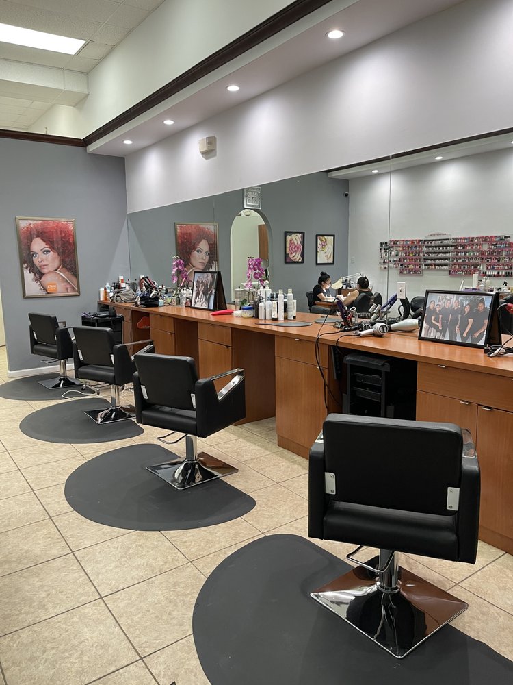 Hair styling stations inside Tiptop Hair Designs